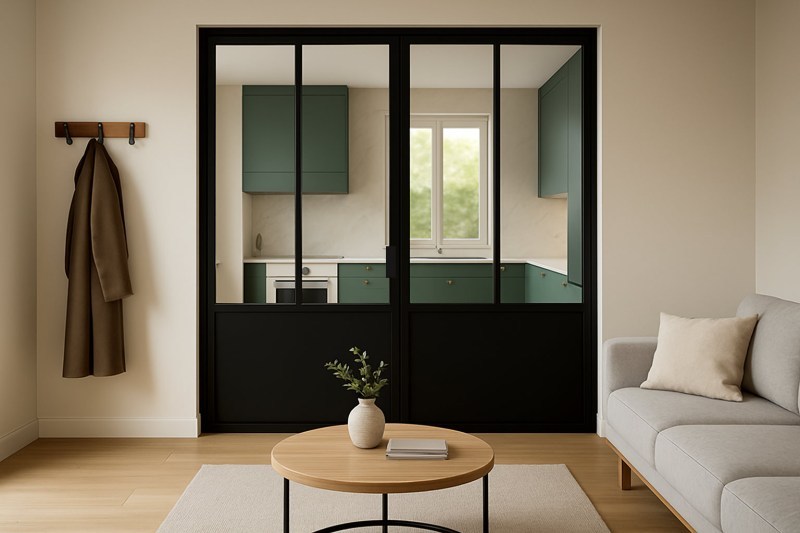 Portes battantes doubles d'Ecoverrière