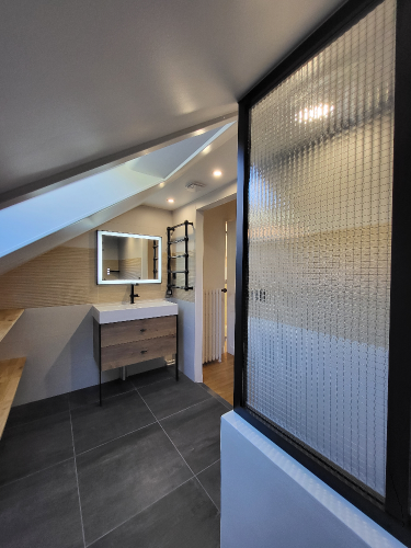 Verrière Salle de Bain en verre armé